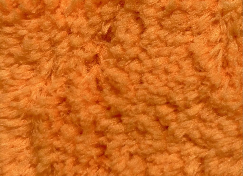 台湾のタオル、片面起毛、オレンジ